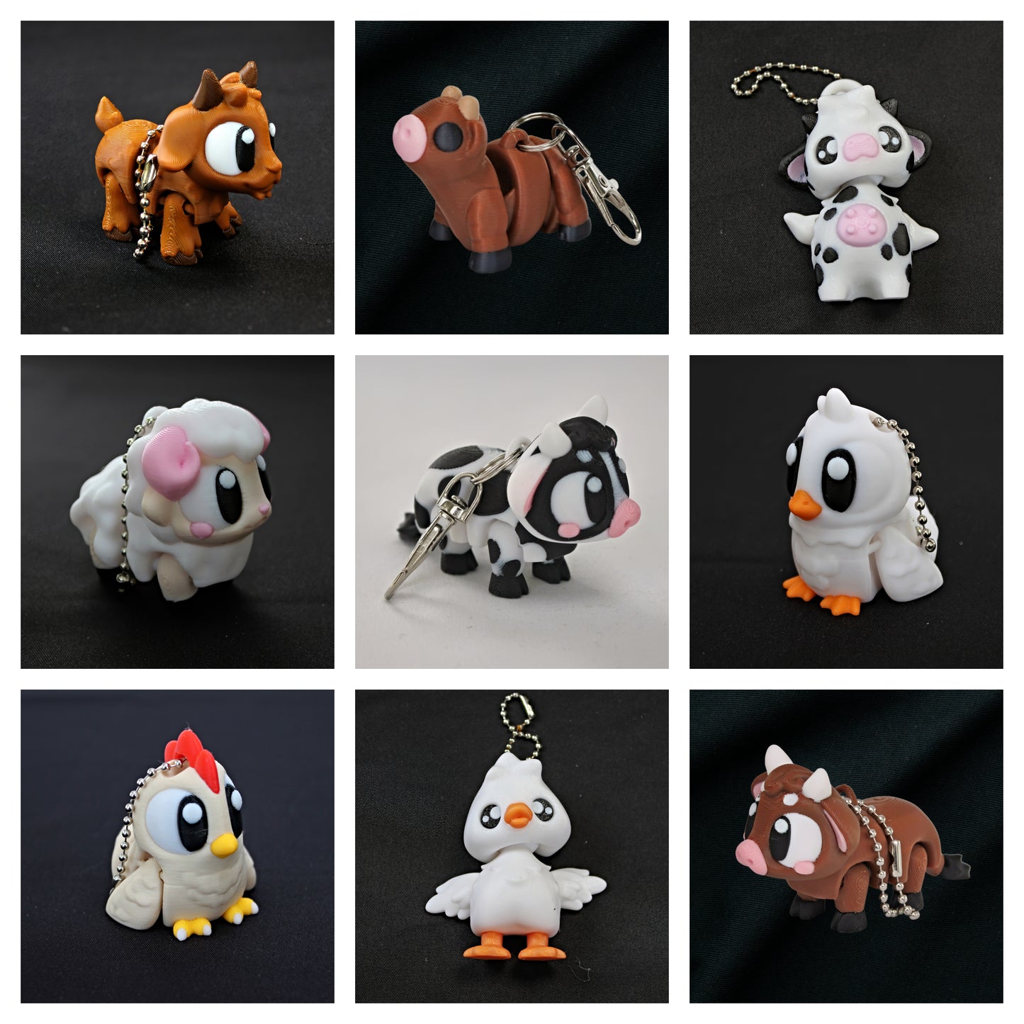 Mini Animal Keychains - Farm