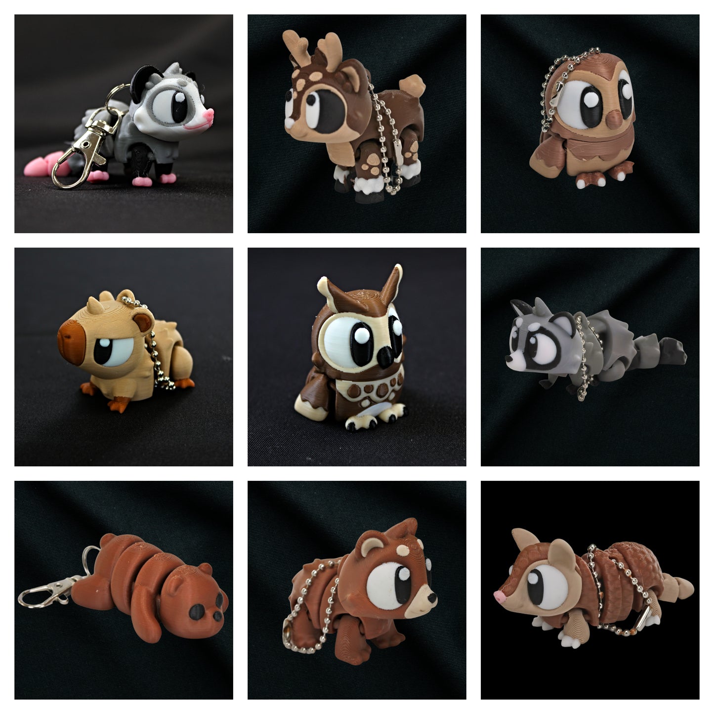 Mini Animal Keychains - Forest / Desert